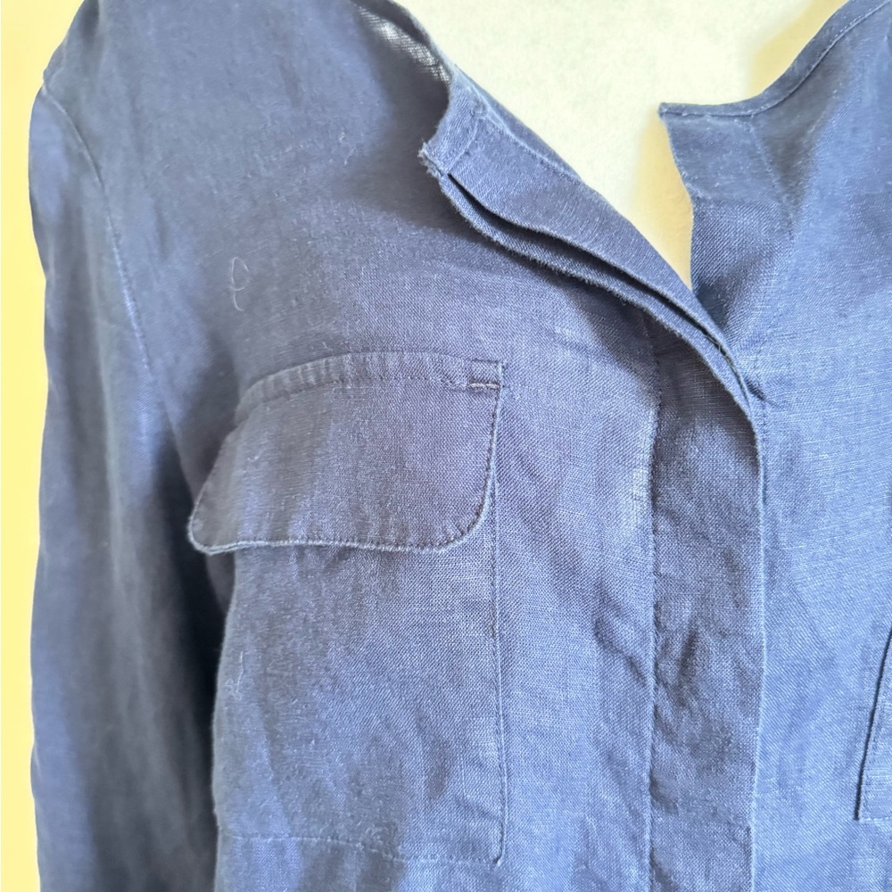 Talbots Navy Blouse with Pocket Detail - Picture 4 of 5